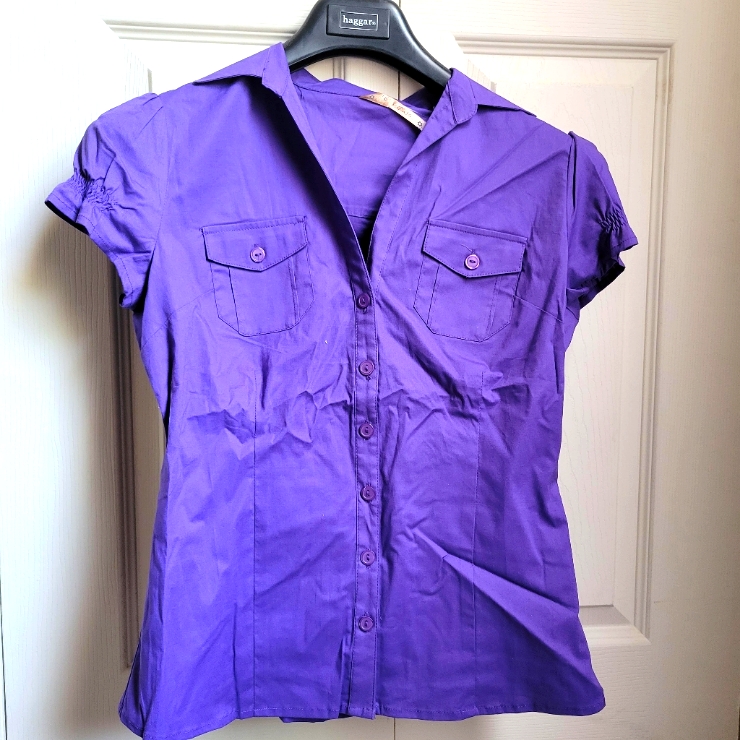 Purple Button Down Medium Nwt